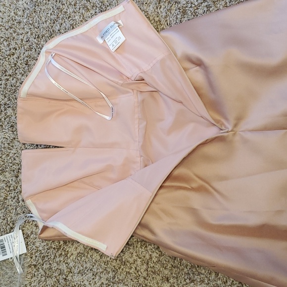 SALE Alfred Sung Size 10 Strapless Satin A-Line Gown Dress Cocktail Pocket Pink - Picture 10 of 13